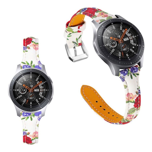 Samsung Gear S3 Classic / Frontier blomster ægte læder Urrem - Farverig Blomst Multicolor