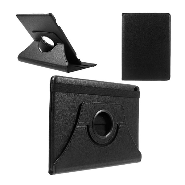 Huawei MediaPad M3 Lite 10.1 Læder etui med roterende stand - Sort Black