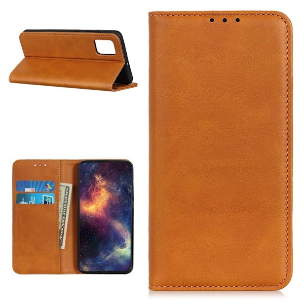 Wallet-style ægte Læder Flipcase til Samsung Galaxy A52 5G - Brun Brown