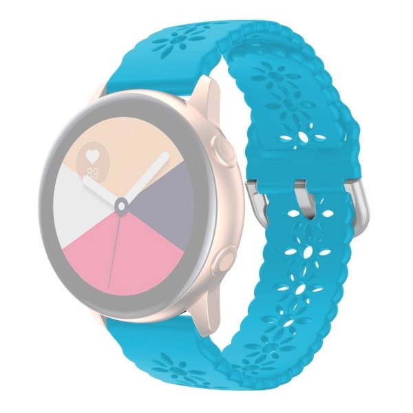 20mm Universal plum blossom silicone watch strap - Luminous Blue Blå