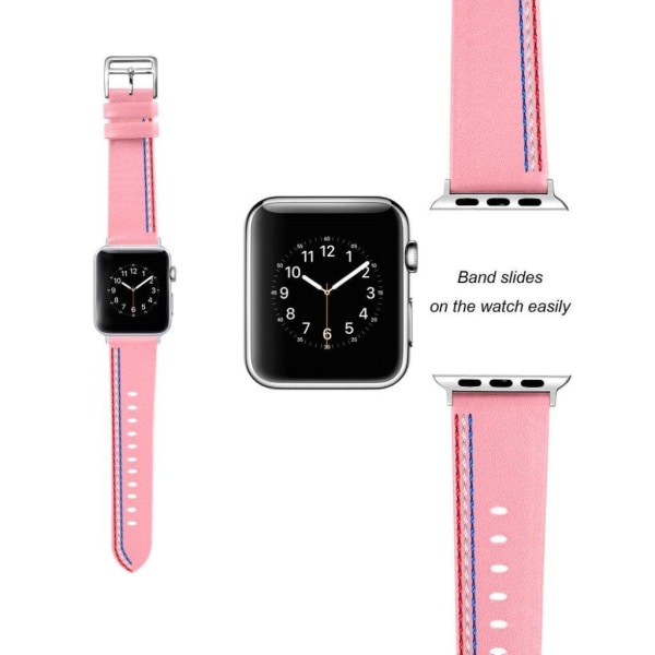 Apple Watch Series 4 40mm genuine leather watch band - Pink Rosa