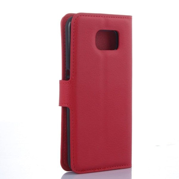 Lönnrot Samsung Galaxy S6 Læder Etui Med Kort Holder - Rød Red