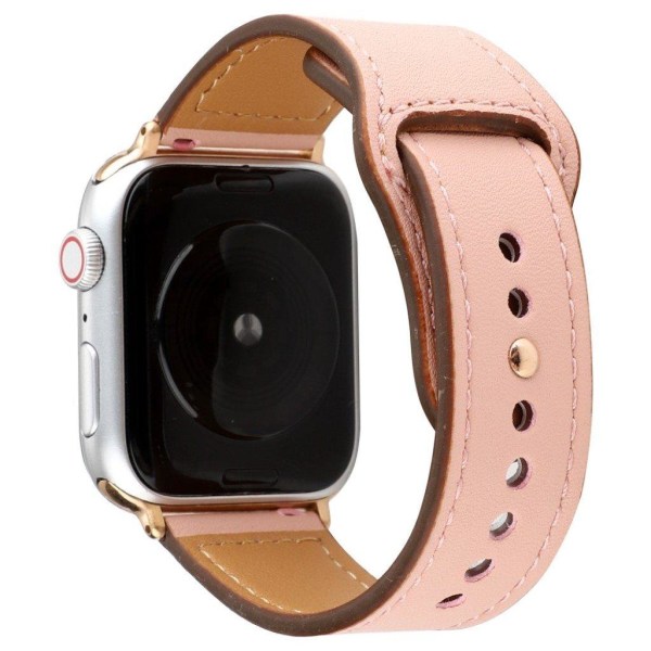 Apple Watch Series 4 40mm aito nahkainen niittisolki - Pinkki Pink