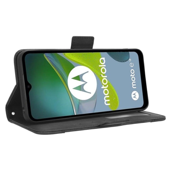 Modernt Motorola Moto E13 fodral med plånbok - Svart Svart