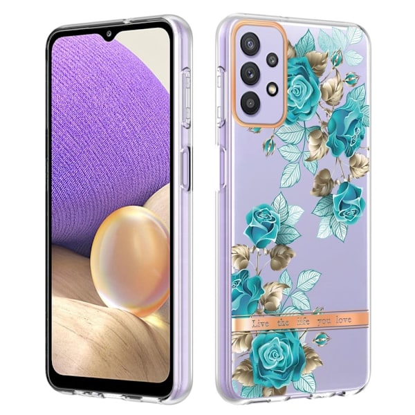Erittäin ohut ja kestävä pehmeäkantinen Samsung Galaxy M32 5G / A32 5G - Sininen Ruusu Blue