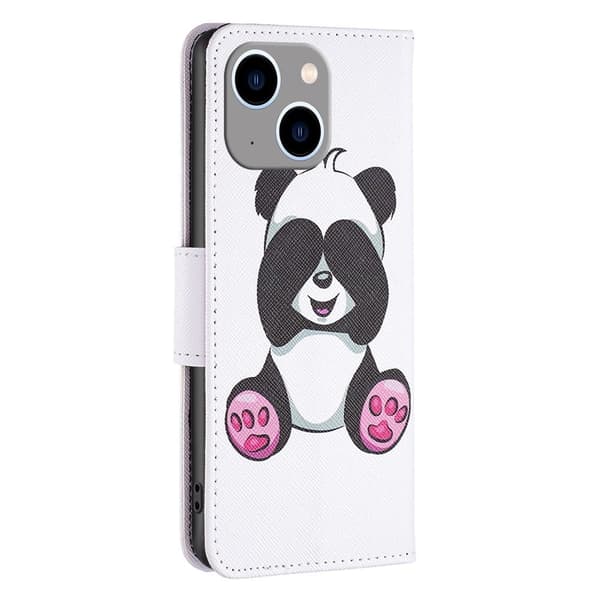 Wonderland iPhone 14 Plus flip kuoret - Panda White