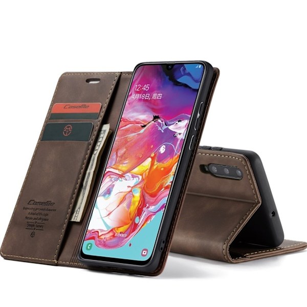 CaseMe Samsung Galaxy A70 Vintage Etui - Kaffe Brown
