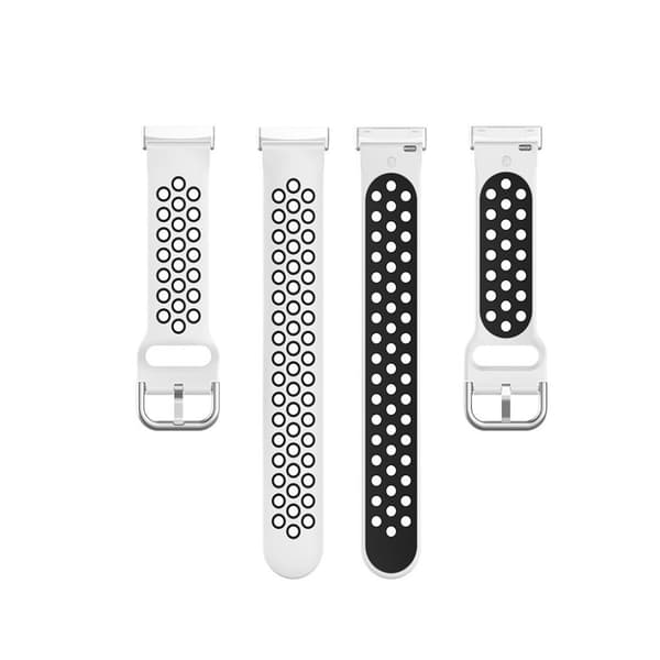 Fitbit Sense / Versa kaksivärinen silikoninen kellonauha - Valkoinen / Musta White