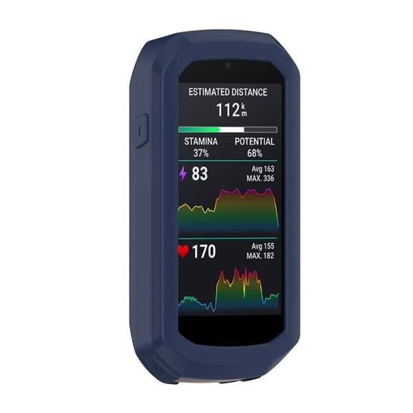 Garmin Edge 1050 beskyttelsesetui i silikone til cykelcomputer - Midnatsblå Blue