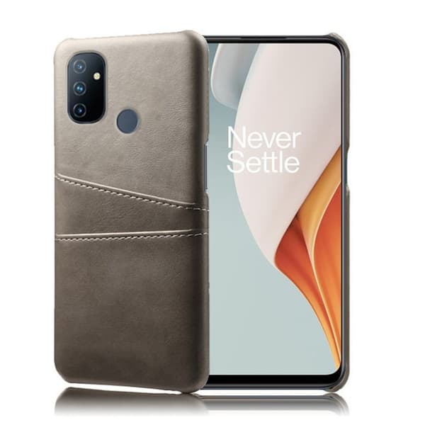 OnePlus Nord N100 skal med korthållare - Silver/Grå Silvergrå