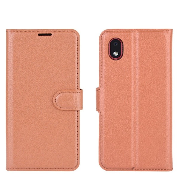 Klassisk Samsung Galaxy M01 Core flip etui - Brun Brown