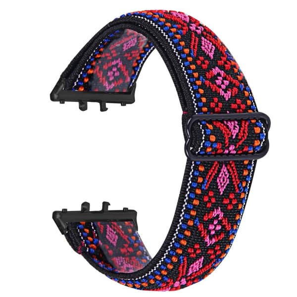 Samsung Galaxy Fit3 SM-R390 Elastisk håndledsbånd mønsterdesign urrem (sort spænde) - 15 Multicolor