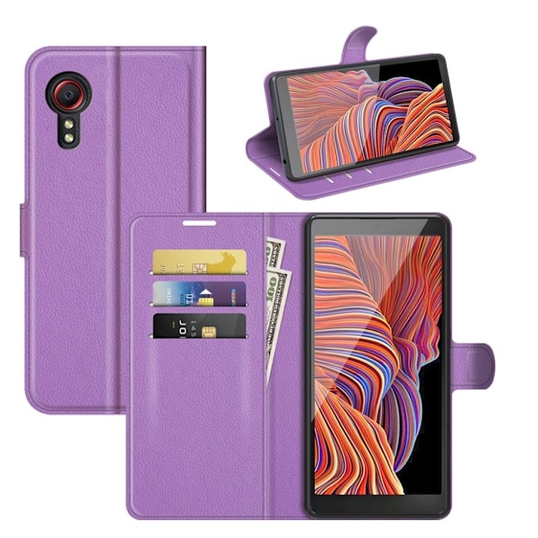 Klassisk Samsung Galaxy Xcover 5 flip etui - Lilla Purple