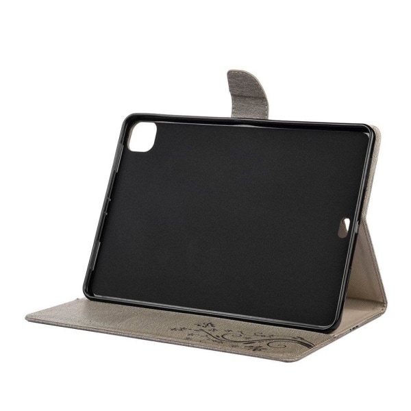 iPad Pro 11 inch (2020) sommerfugl aftryk læder flip etui - grå Silver grey