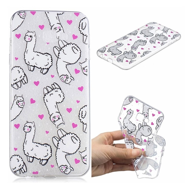 Samsung Galaxy J4 Plus (2018) mønstered blødt etui - Alpakaer Multicolor