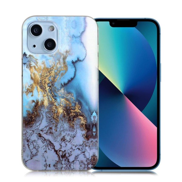 Marmormotiv iPhone 13 Mini skal - Havsvattenblå multifärg