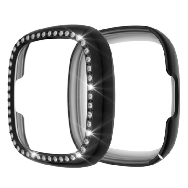 Fitbit Sense / Versa 3 elegant ram med strassdekor - Svart Svart