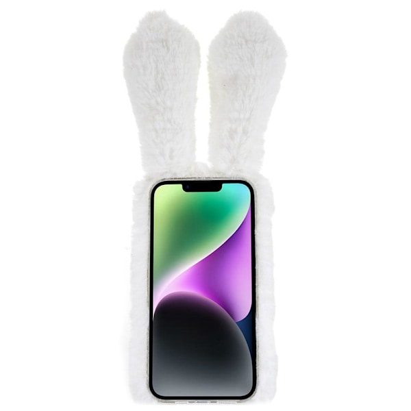 Fluffy Rabbit iPhone 14 skal - Vit Vit
