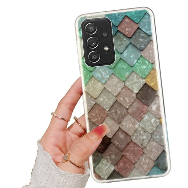 Deco Samsung Galaxy A33 5G Etui - Brown Blocks Multicolor