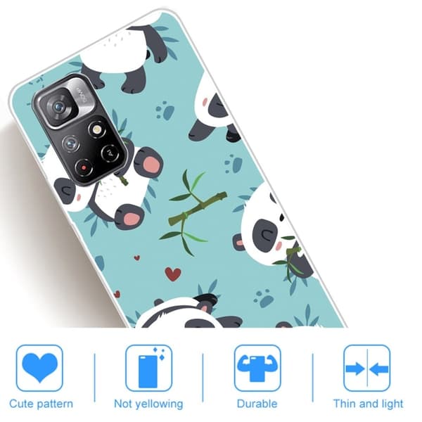 Deco Xiaomi Redmi Note 11T 5G / Note 11s 5g Suojakotelo - Panda And Bamboo Multicolor