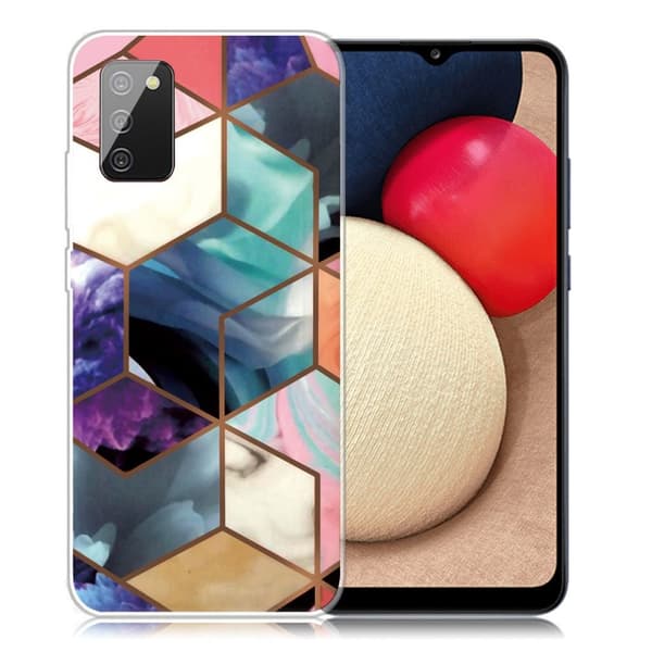 Marble Samsung Galaxy A02s Etui - Fargerik Terning Tile Multicolor