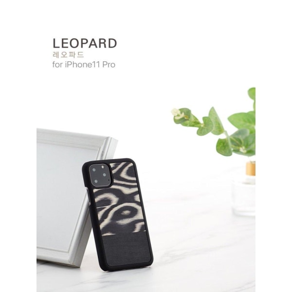 Man&Wood premiumfodral för iPhone 11 Pro - Leopard multifärg