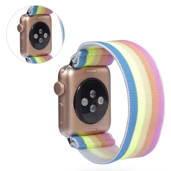 Apple Watch Series 5 / 4 40 mm nylon-urrem - Regnbue Multicolor