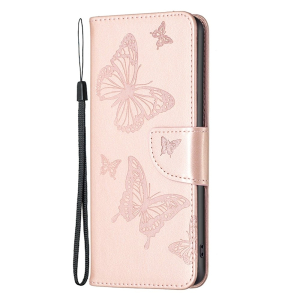 Butterfly läder iPhone 14 Plus fodral - Rosa Rosa