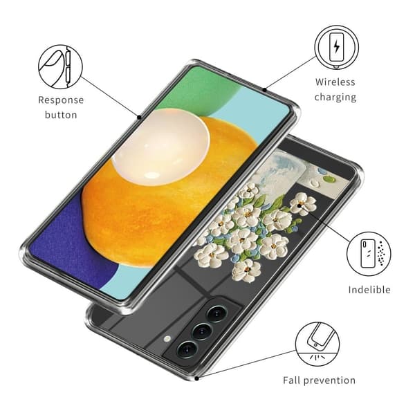 Deco Samsung Galaxy S24 Plus cover - Oliemaleri Hvid Blomst White