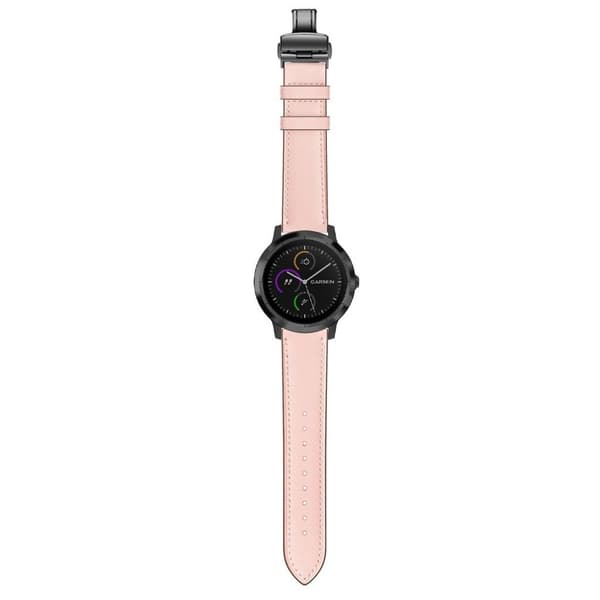Garmin Vivoactive 3 / Vivomove HR læder Læder Urrem - Sort / Pink Pink