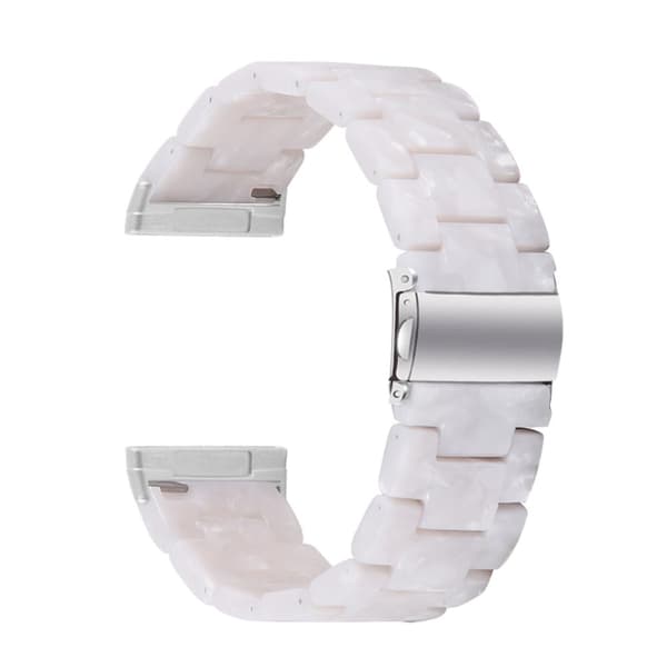 Fitbit Sense 2 / Versa 4 harpiksrem med metallspenne - Perle Hvit White