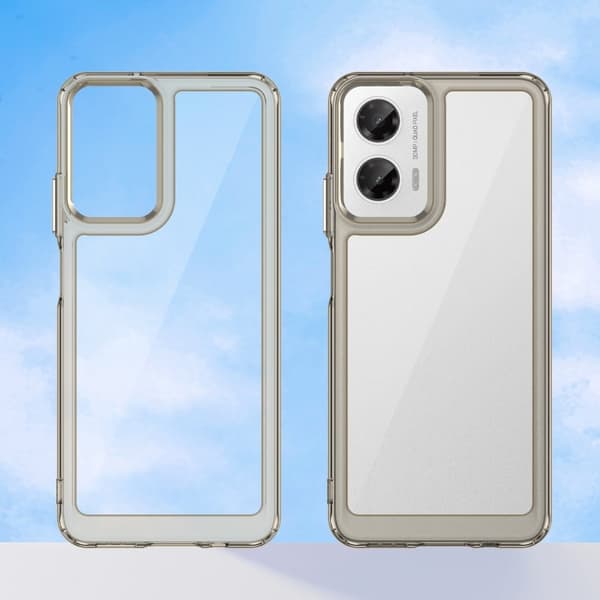 Motorola Moto G35 smart telefonskal i akryl - Transparent Grå Silvergrå