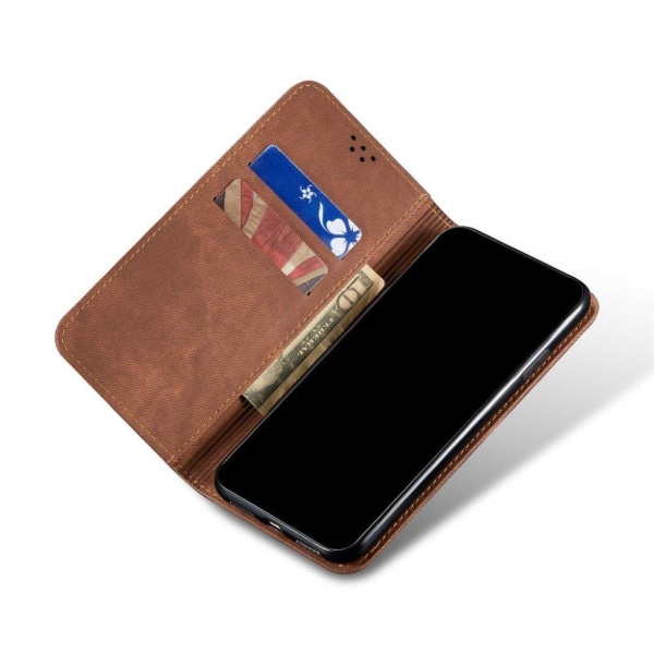 Jeans Xiaomi Redmi Note 10S / Xiaomi Redmi Note 10 flip etui - B Brown