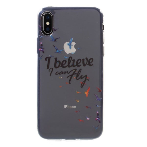 Blødt TPU etui med mønster til iPhone X - Flyvende Fugle Multicolor