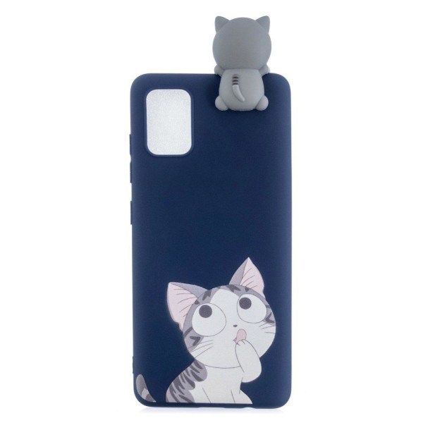 Cute 3D Samsung Galaxy A02s Etui - Grey Cat Silver grey