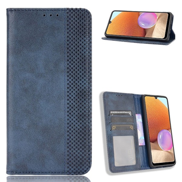 Bofink Vintage läder Samsung Galaxy A32 fodral - Blå Blå