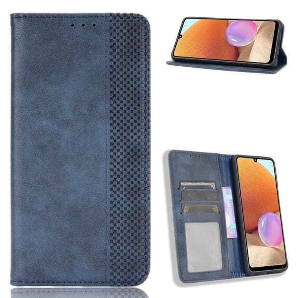 Bofink Vintage Samsung Galaxy A32 Lær Etui - Blå Blue