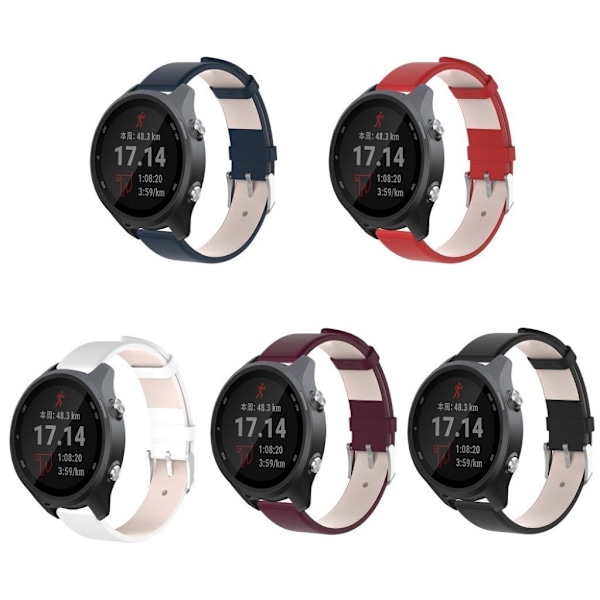 Garmin Forerunner 245 ægte læderurrem - sort Black