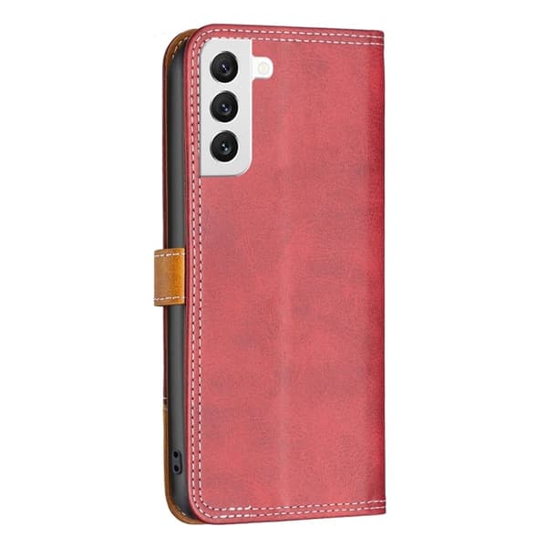 BINFEN tofarget læretui for Samsung Galaxy S22 - Rød Red
