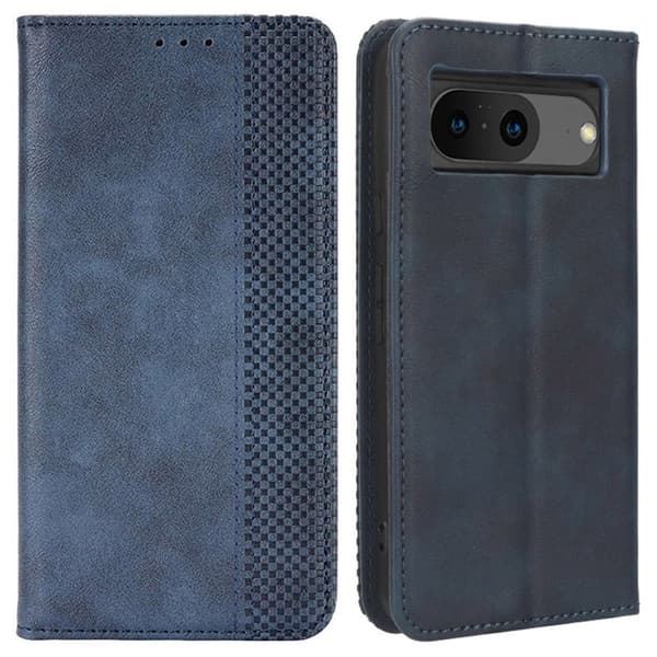 Bofink Vintage Google Pixel 8 Nahkakotelo - Sininen Blue