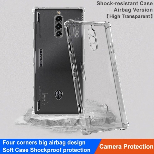 Tvåfärgat ZTE nubia Red Magic 8 Pro / ZTE nubia Red Magic 8 Pro Plus fodral i läder - Transparent Transparent