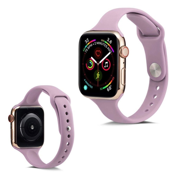 Apple Watch Series 5 44mm yksinkertainen silikoninen kellonauha - Violetti Purple