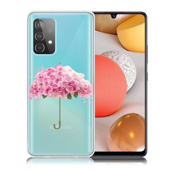 Deco Samsung Galaxy A52 5G kotelot - Kukka Muotoinen Sateenvarjo Pink