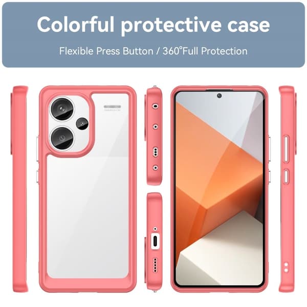 Xiaomi Redmi Note 13 Pro Plus smart akryldeksel - Rød Red