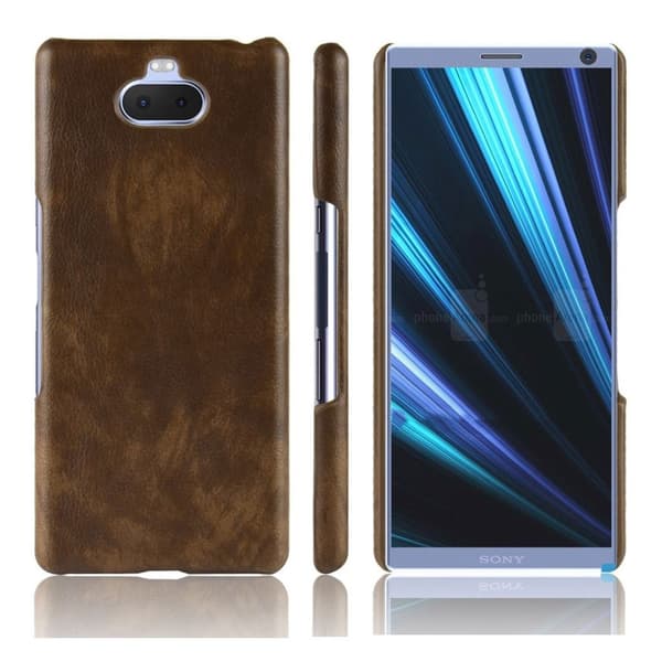 Sony Xperia 10 Plus litchi belagt deksel - Brown Brown
