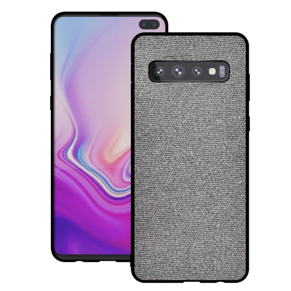 Samsung Galaxy S10 Plus tygklätt fodral - Ljusgrå Silvergrå