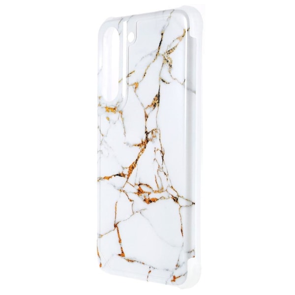 Marble Samsung Galaxy S22 Plus Etui - Hvid / Guld Marmor White