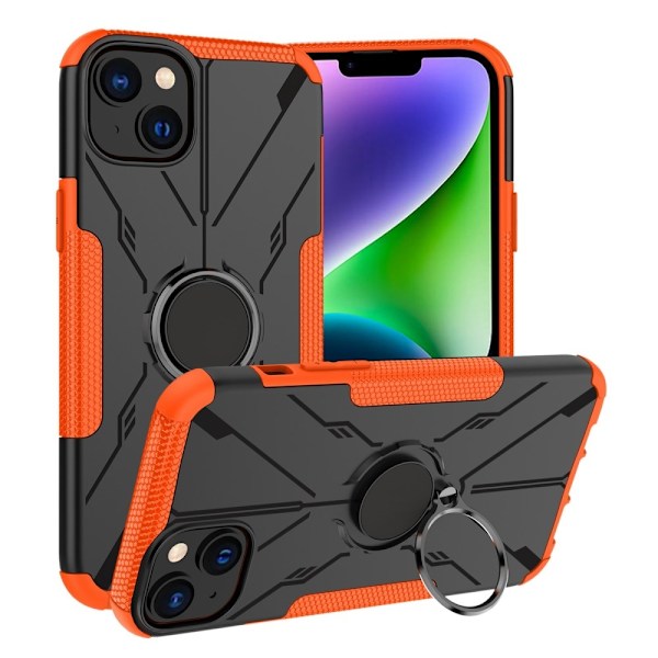 Kickstand-skydd med magnetisk platta för iPhone 14 - Orange Orange
