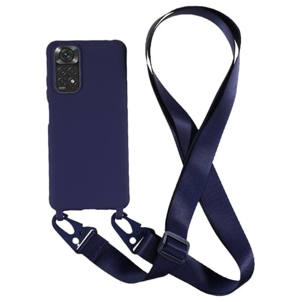 Tyndt TPU-etui med mat finish og justerbar rem til Xiaomi Redmi Note 11S / Note 11 - Mørkeblå Blue