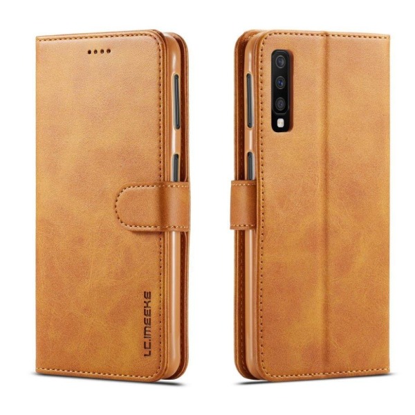 LC.IMEEKE Samsung Galaxy A7 (2018) læder flip etui - Brun Brown